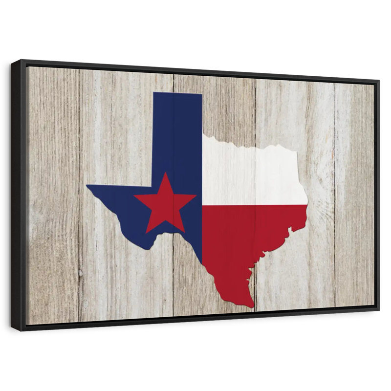 Texas Flag State Citlali, Cadre flottant noir, 43 po x 29 po
