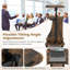 Chariot de bureau mobile réglable en hauteur avec plateau inclinable et armoire de rangement, support pour ordinateur portable à roulettes avec freins pour bureau à domicile, espace de travail flexible