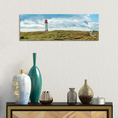 Sunrise At The Lighthouse List Ost, Sylt, Schleswig-Holstein, Germany by Jan Becke - Wrapped Canvas Panoramic Print