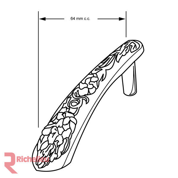 Expression 2.5312" Center to Center Arch Pull, Antique English