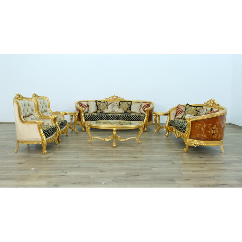 Luxor Tufted Wingback Chair, Gold
