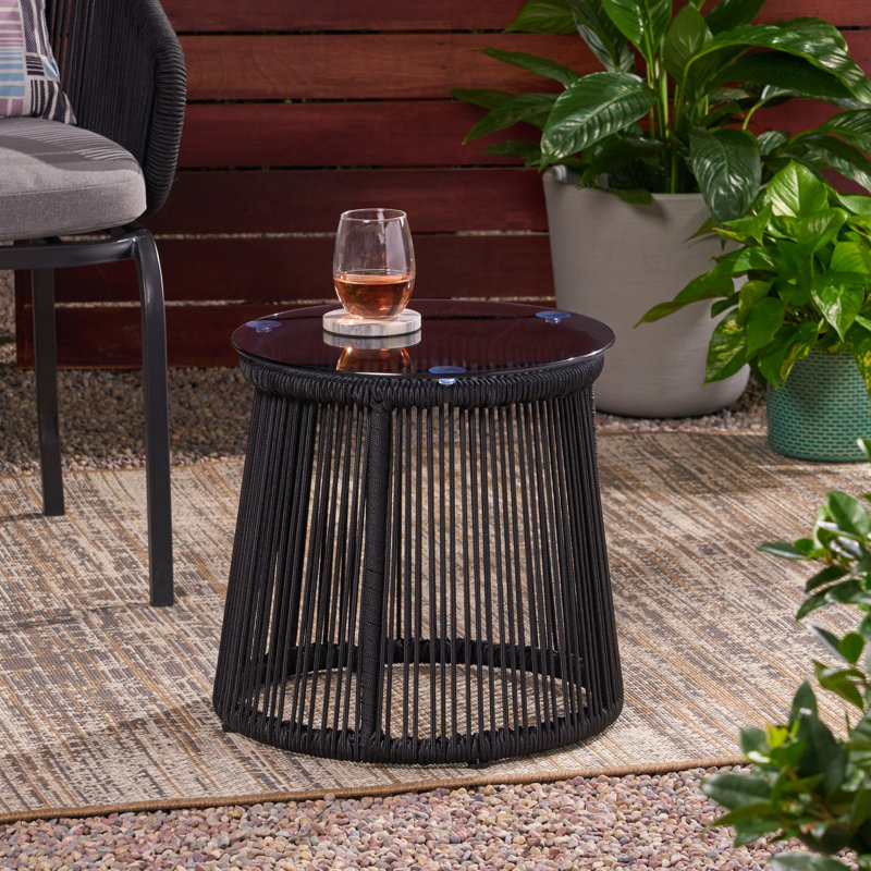 Berkshire Glass Top End Table, Black
