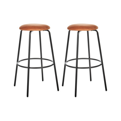 Laplace Upholstered Counter Stool with Metal Frame