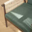 Fauteuil d'appoint moderne rembourré avec tissage en corde de papier, tissu de lin vert-1245408716