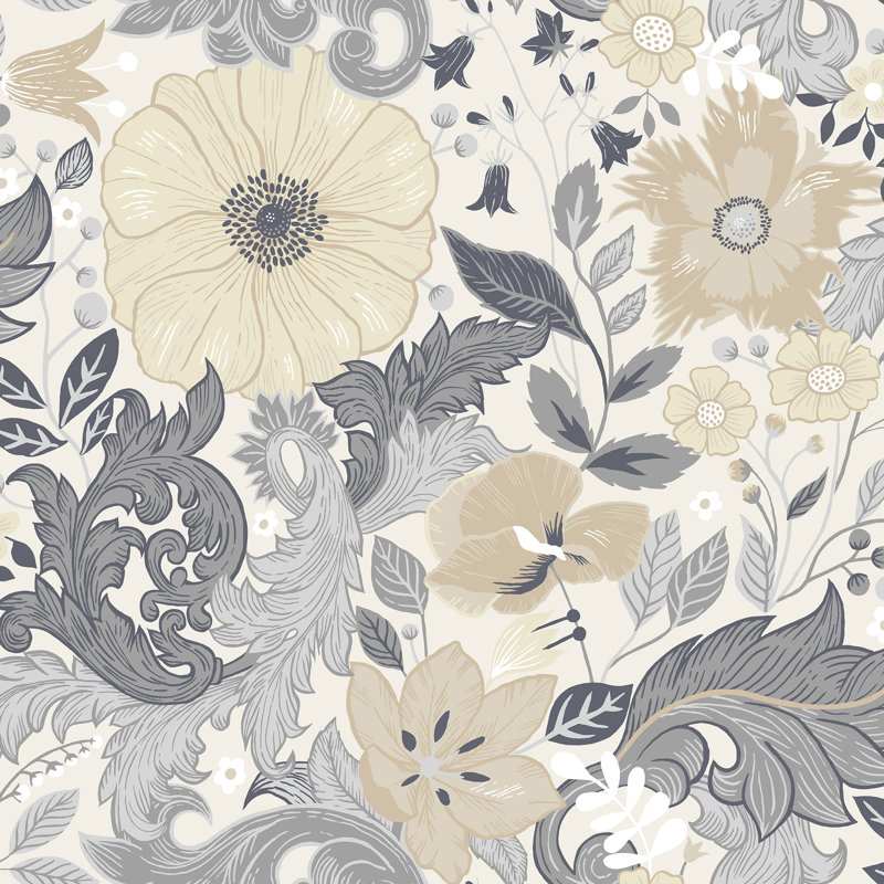 Cahterine 10.05m x 53cm Wallpaper Roll, White