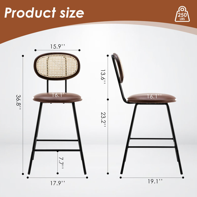 Tabourets de comptoir durables en similicuir de style indulgent