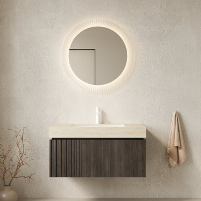 MURI Single Bathroom Vanity With Sink,Wall-Mounted Vanity