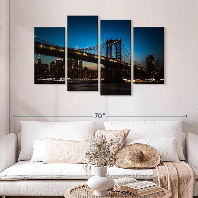 Lilie romantique Manhattan Bridge, H 32 po x l 52 po