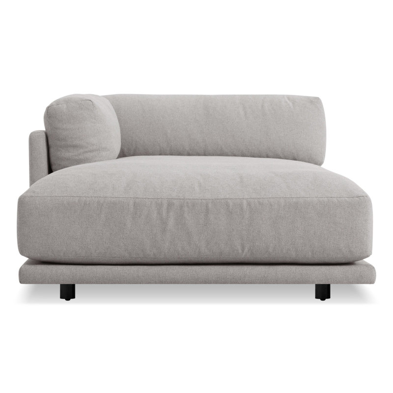 Sunday Chaise Lounge, Agnew Gray Textured Basketweave, Left Hand Facing