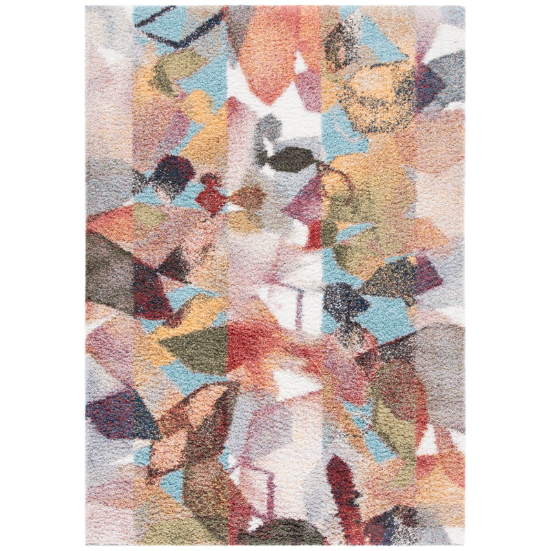 Tapis abstrait Aratrika Performance, Rectangulaire 4 pi 5 po x 6 pi 5 po