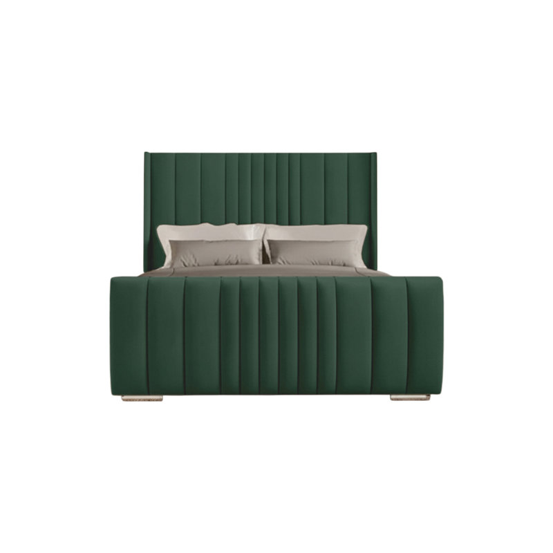 Schwamm Upholstered Bed Frame, Emerald, Kingsize (5')