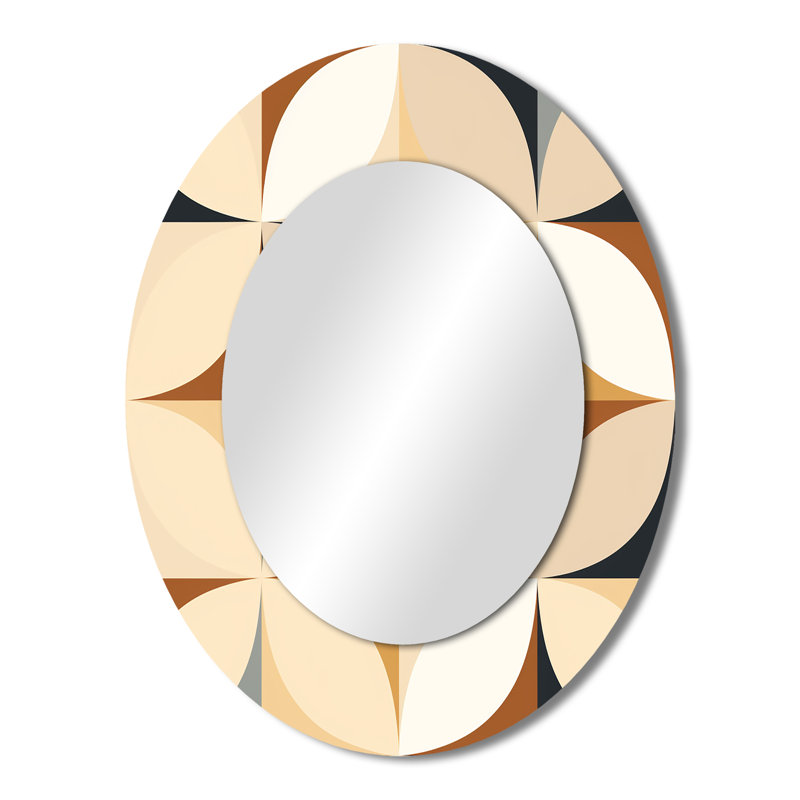 Geometric Harmony - Miroir mural ovale moderne, H 43 po x l 33 po