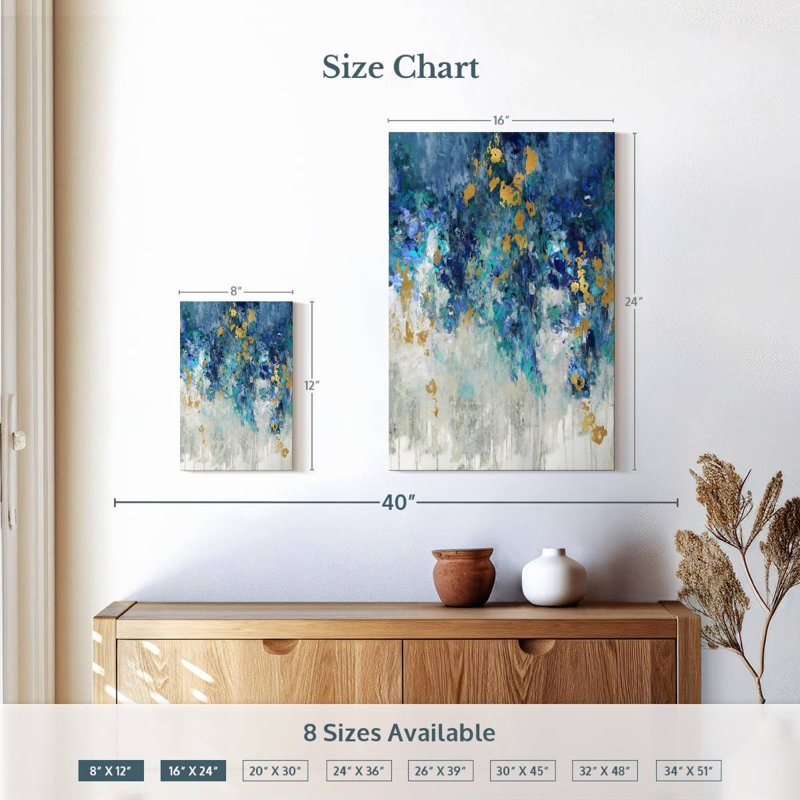 Avery Cascading Blues I, 12" H x 8" W