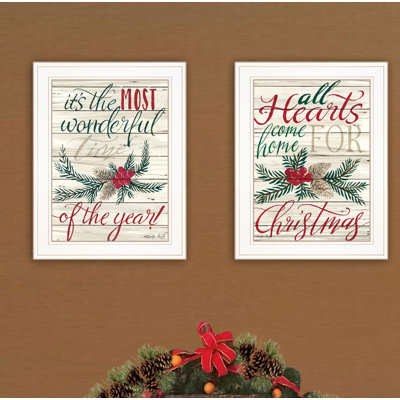 All Heart Come Home for Christmas 2-Piece Vignette Framed Wall Art for Home Wall by Cindy Jacobs