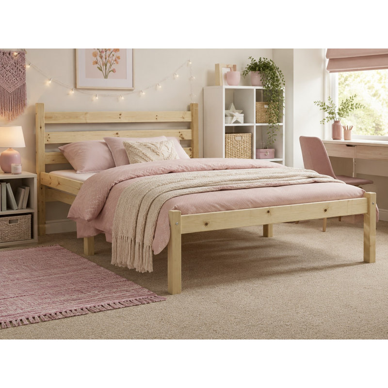 Henri Heavy Duty Solid Pine Bed Frame, Small Double (4')