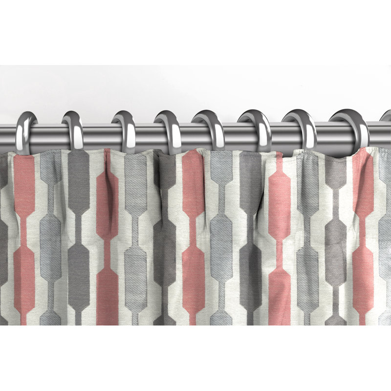 Anneth Blackout Curtain, Pink/Grey, 228 W x 182 D cm