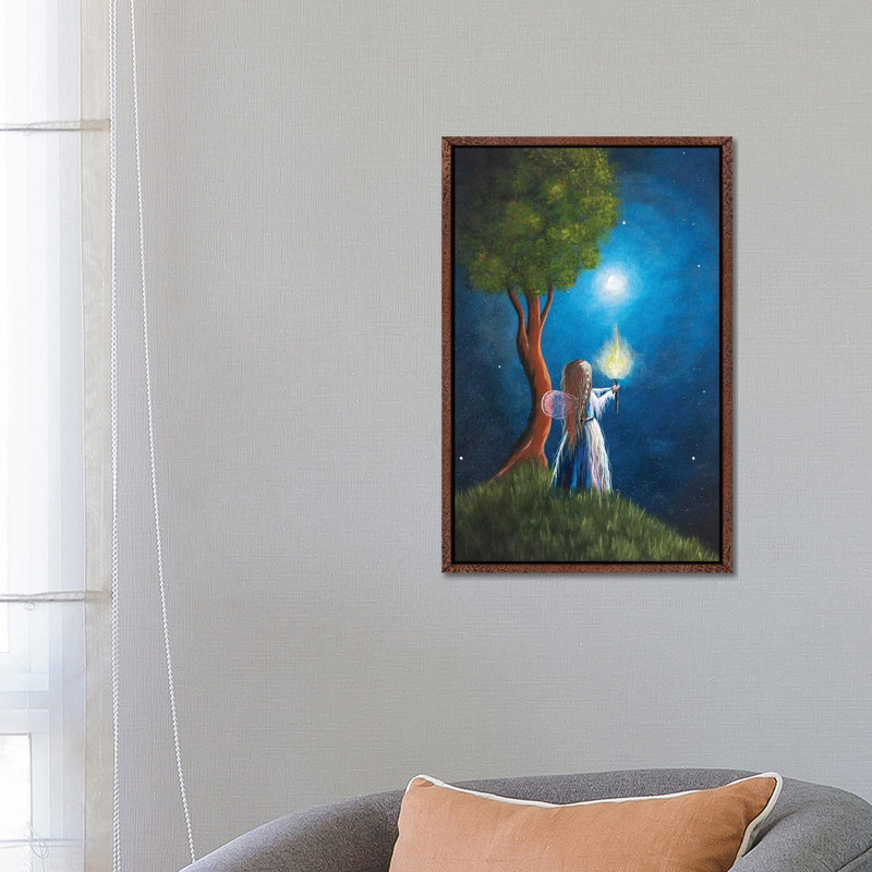 Guardian Of Light by Moonlight Art Parlour - Print on Canvas, Classic Brown Wood Framed, 66.04 cm H x 45.72 cm W