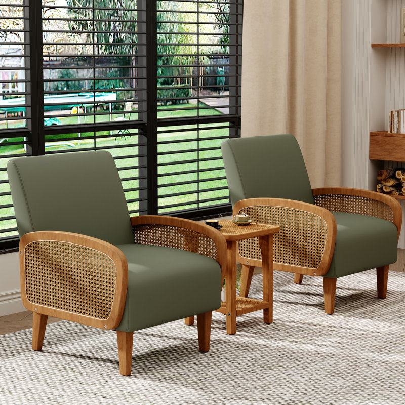 Chaise d'appoint rembourrée, Vert