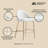 Gracie Modern Vegan Leather Upholstered Steel Counter Stool in White and Gold-659403855-658843871