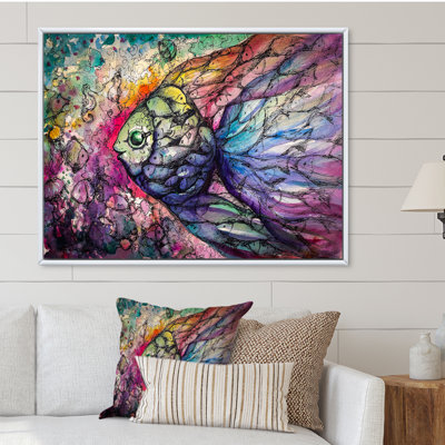 Purple Fish " Fish " Painting Print