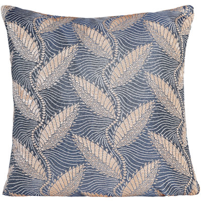 Venetian Geometric Leaves Pattern Reversible Throw Pillow