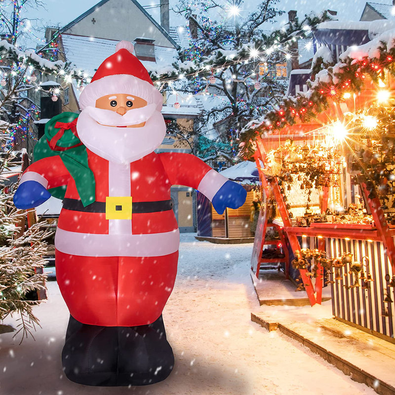 Père Noël gonflable de Noël encastré à DEL