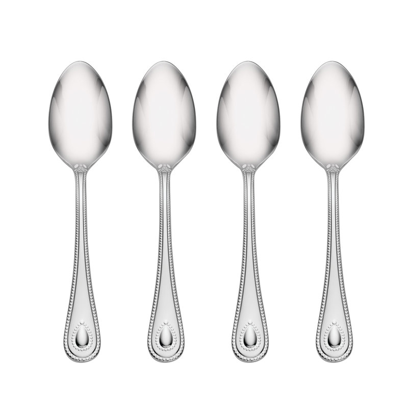 French Perle Dinner Spoons, Set of 4
