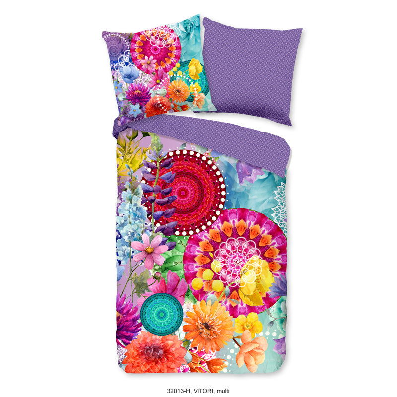 Cotton Abstract Duvet Cover with Pillowcases