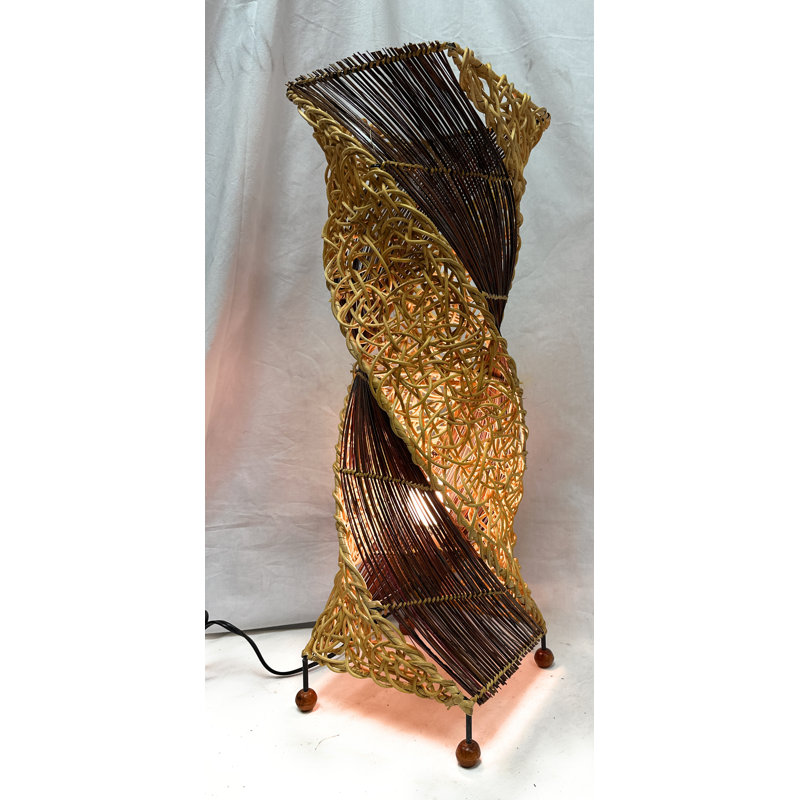 Handmade Rattan Twist Table Lamp