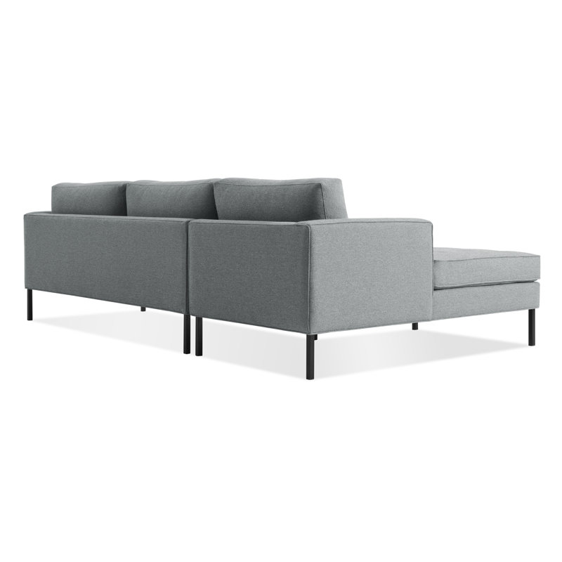 Paramount Chaise Sectional, Sanford Ceramic Crossweave, Black, Left Hand Facing