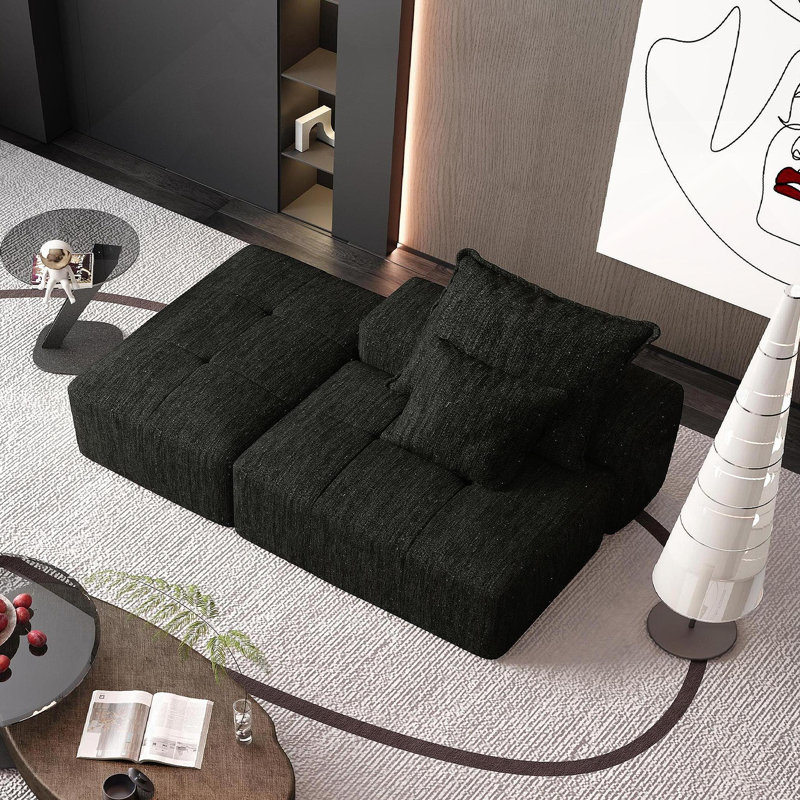 Canapé modulaire moderne surdimensionné avec coussins moelleux, sans assemblage, idéal pour les réunions de famille et la détente