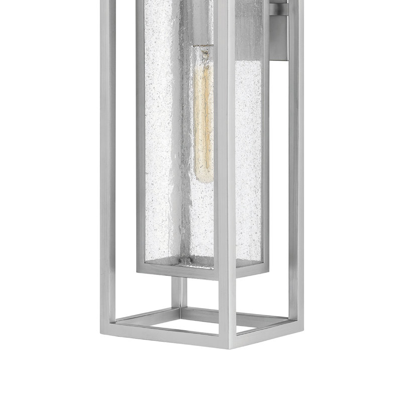 Medium Wall Mount Lantern, Satin Nickel, 20" H x 7" W x 6.75" D