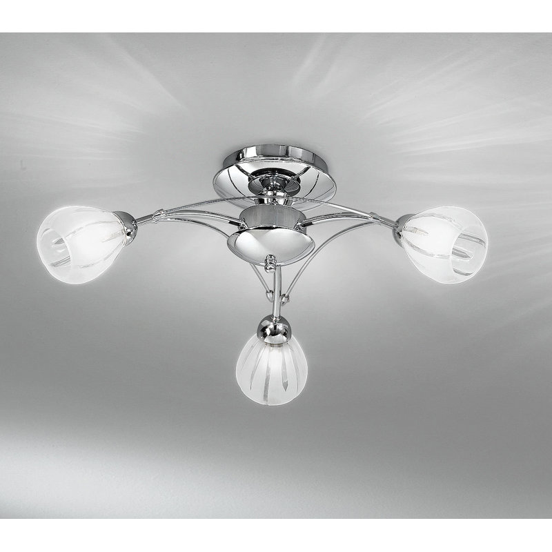Hortense Glass Flush Mount, Chrome