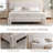 Modern Teddy Fabric Upholstered Platform Bed with Tall Vertical Channel Tufted Headboard & Footboard-1728789788-1728789778