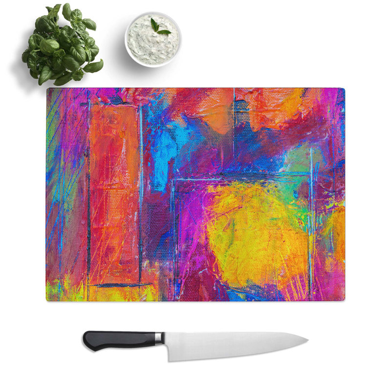 Tempered Glass Art Painting Vol.2 Chopping Board, 28.5 cm W x 20 cm L