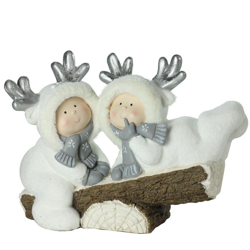 Décoration de table pour enfants 18,5 po blanc d'hiver