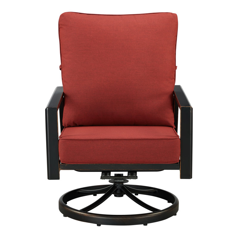 Lux Outdoor Swivel Lounge Chair, Red