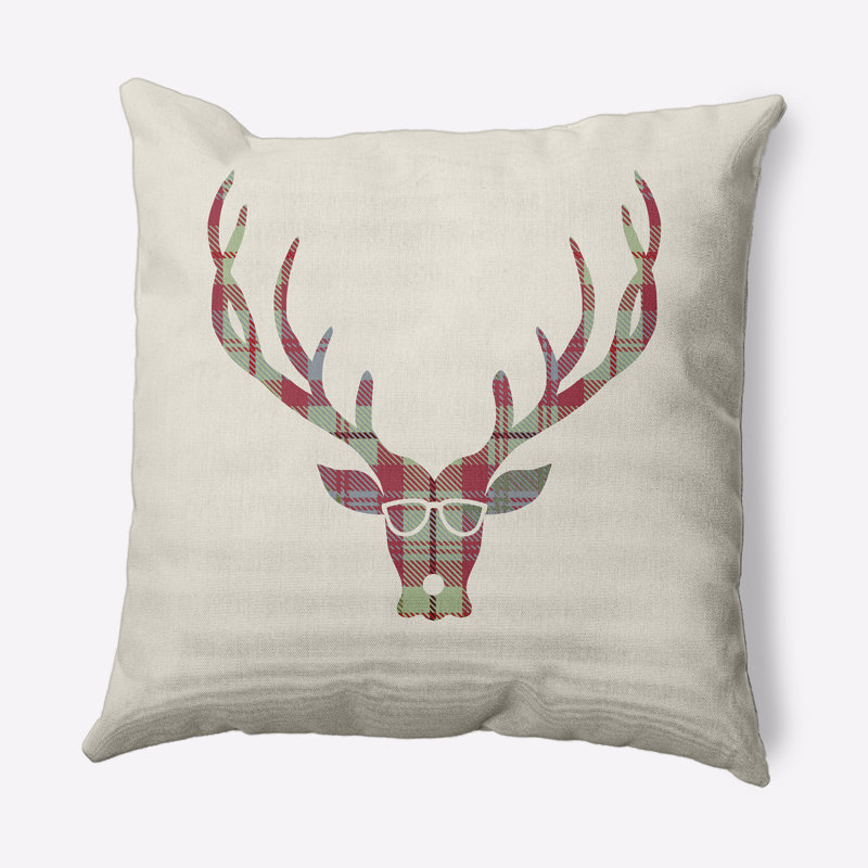 Cool Dude Holiday Reindeer_Sq, Vert sauge, 18 po x 18 po, Oui