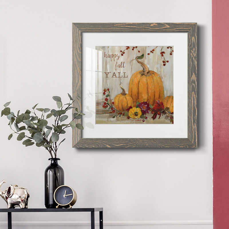 Autumn Dinner - peinture encadrée, Cadre gris, H 20 po x l 20 po x P 1,5 po