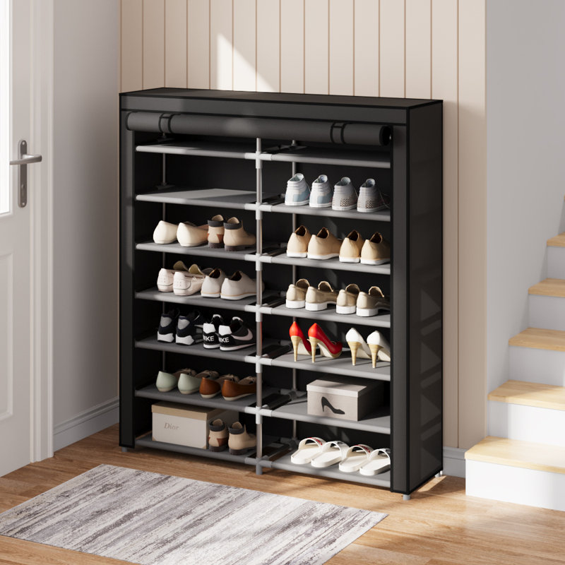 24 Pair Double-row Shoe Cabinet with Roll-Up Door