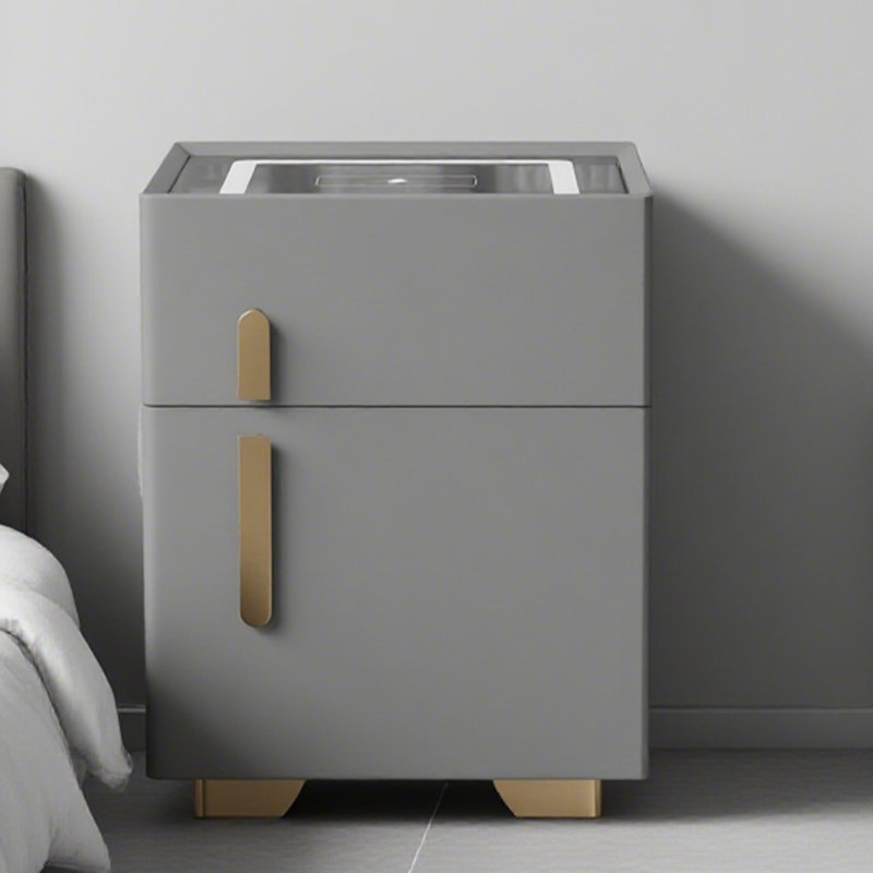 Smart Nightstand With Lockable Safe – Dual Drawers, Wireless Charging, Usb Ports, Led Light & Bluetooth Speaker, Green Finish, Fully Assembled
