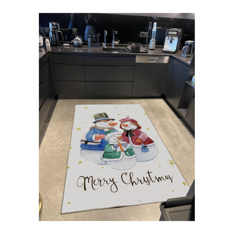 Tapis décoratif lavable à la machine Christmas Merry Christmas, Tapis de couloir 2 pi 6 po x 9 pi 10 po