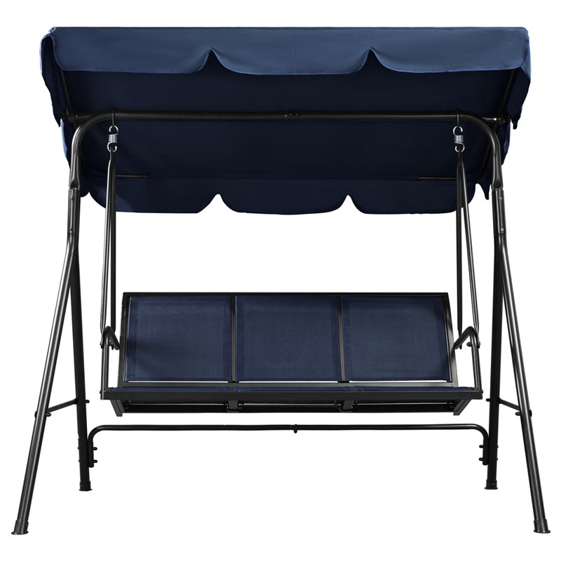 3 Person Porch Swing with Canopy, Blue