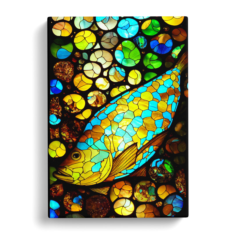 Alyse Fish StainGlass - Wrapped Canvas, 60cm H x 40cm W x 3cm D