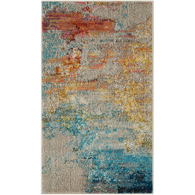 Adrihana Machine Woven Abstract Area Rug, Rectangle 3' x 5'