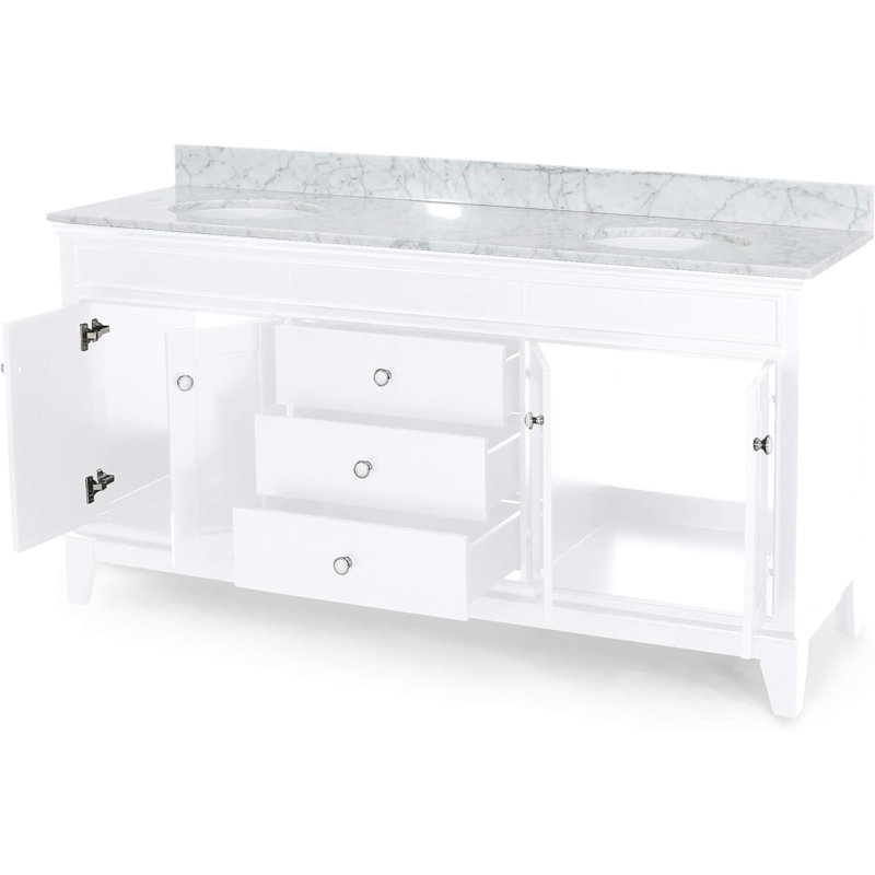 Ensemble de meuble-lavabo double 73 po Matild, Blanc