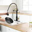Robinet de cuisine sans contact avec douchette rétractable - Mains automatiques Smart, noir et or, contemporain, acier inoxydable, remplissage en céramique Smart Touchless