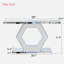 Sparkling Console Table With Diamond Glass Effects And Geometric Hexagon Cutouts