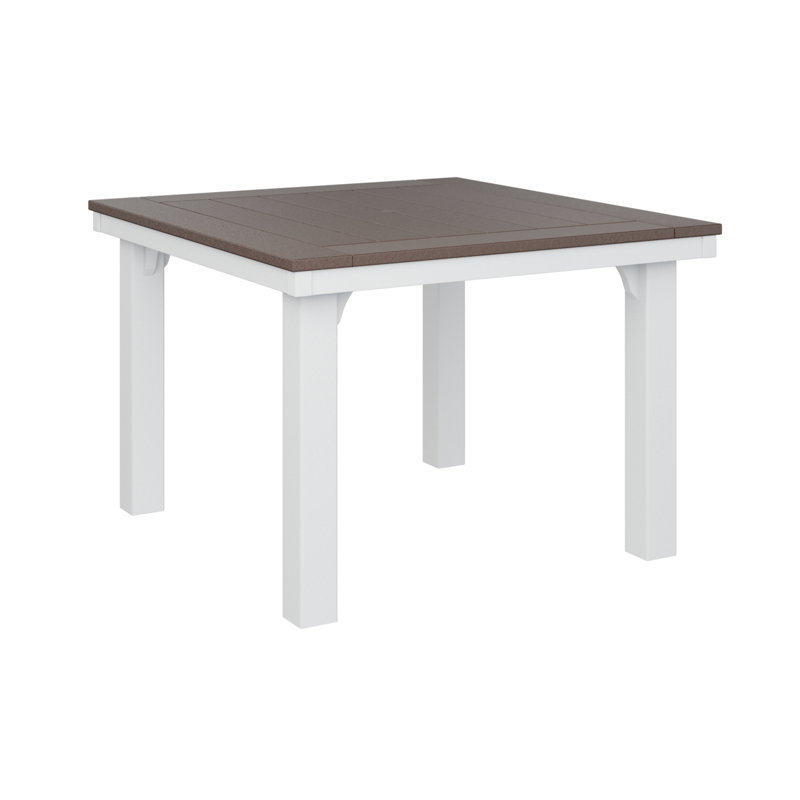 Berlin Gardens Homestead Regular White Base Square Dining Table, Chocolate Brown