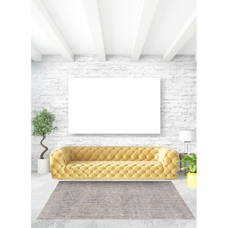 Tapis unique en laine noué à la main de style années 2000 de 4 pi 4 po x 7 pi 7 po Oleksii